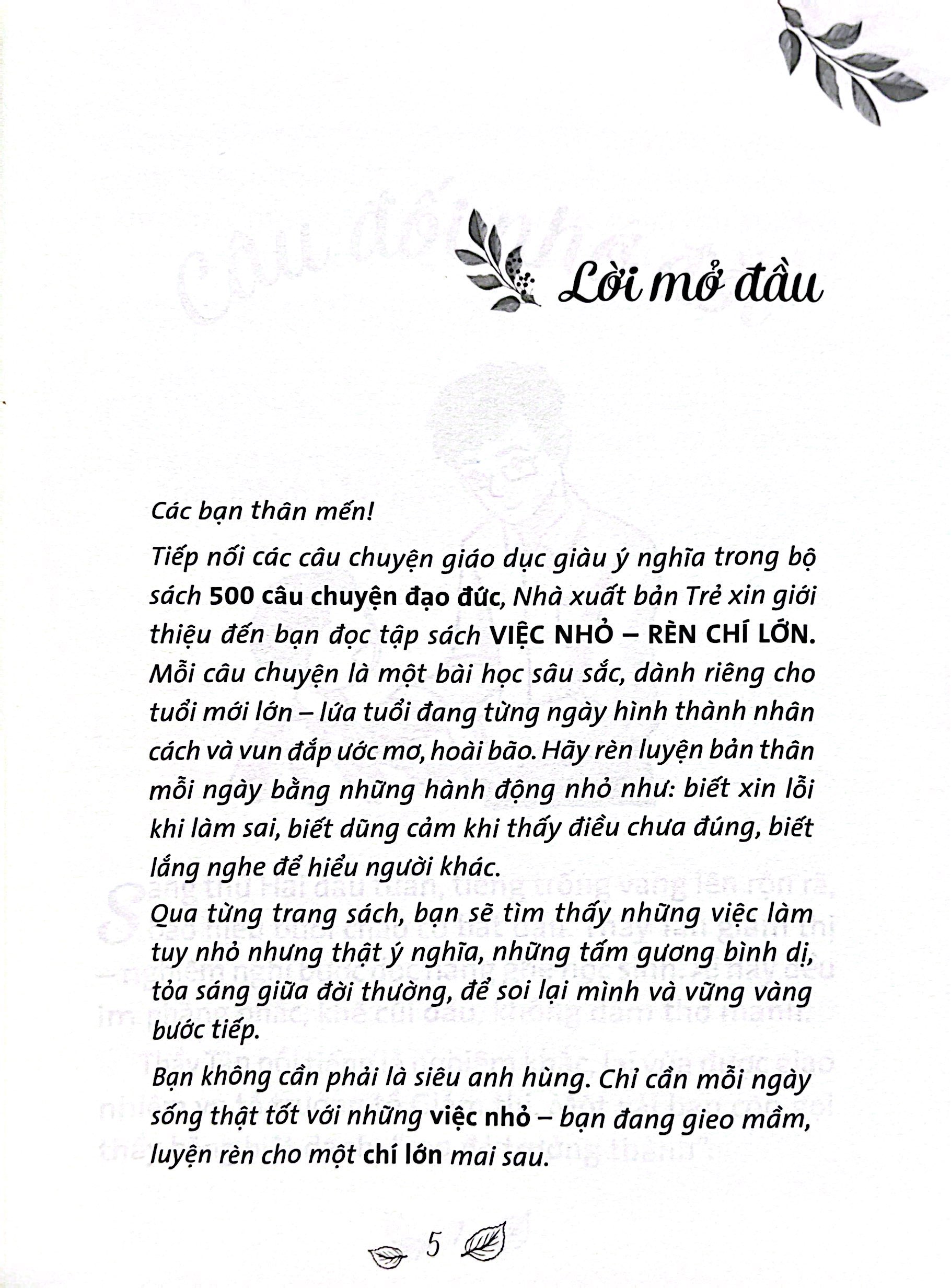 500 Câu Chuyện Đạo Đức - Việc Nhỏ Rèn Chí Lớn - Ảnh 3