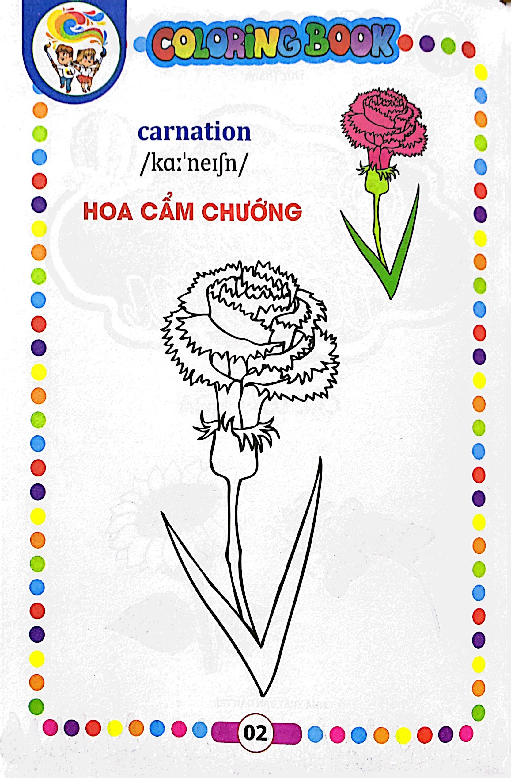 bé tập tô màu - các loài hoa (song ngữ anh - việt) - Ảnh 3