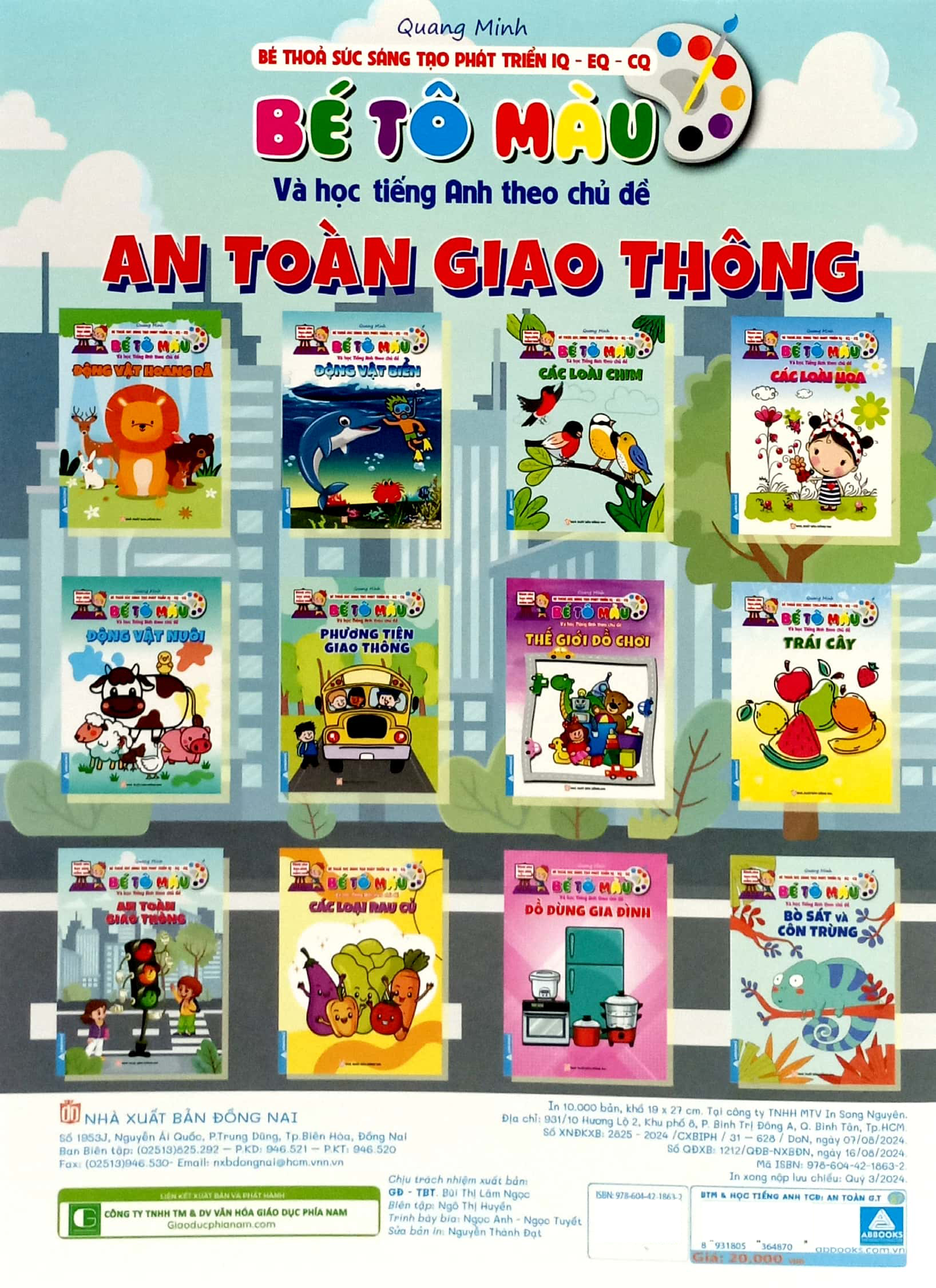 bé thỏa sức sáng tạo phát triển iq-eq-cq - bé tô màu và học tiếng anh theo chủ đề - an toàn giao thông - Ảnh 6