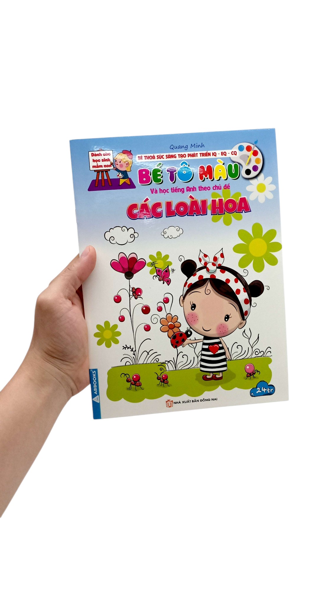 bé thỏa sức sáng tạo phát triển iq-eq-cq - bé tô màu và học tiếng anh theo chủ đề - các loài hoa - Ảnh 7