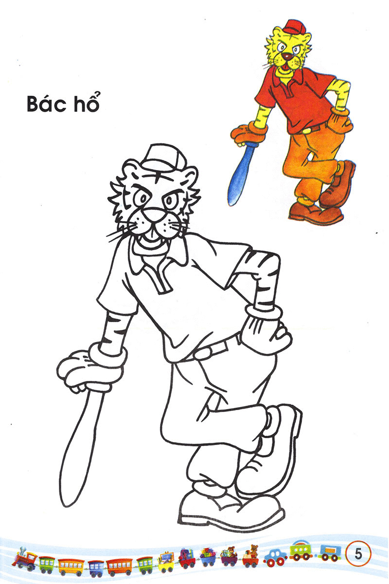 bộ bé tập tô màu các loại thú 2 - Ảnh 7