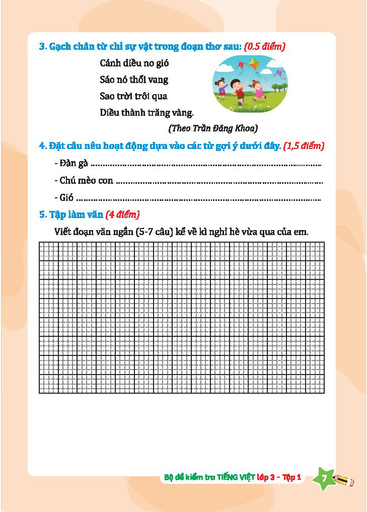 bộ bộ đề kiểm tra tiếng việt lớp 3 - tập 1 - Ảnh 10