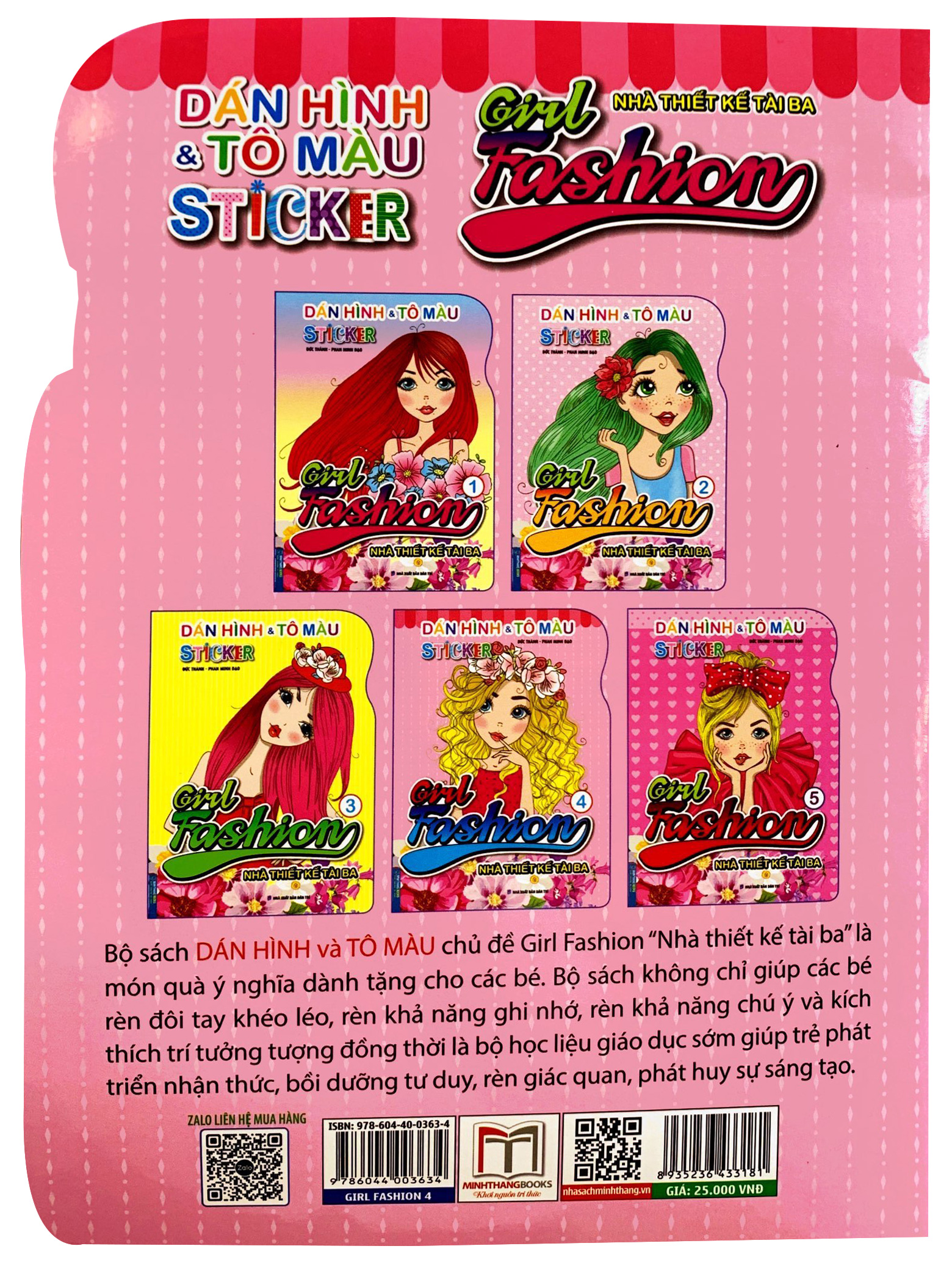 bộ dán hình và tô màu sticker - girl fashion - nhà thiết kế tài ba - tập 4 - Ảnh 6
