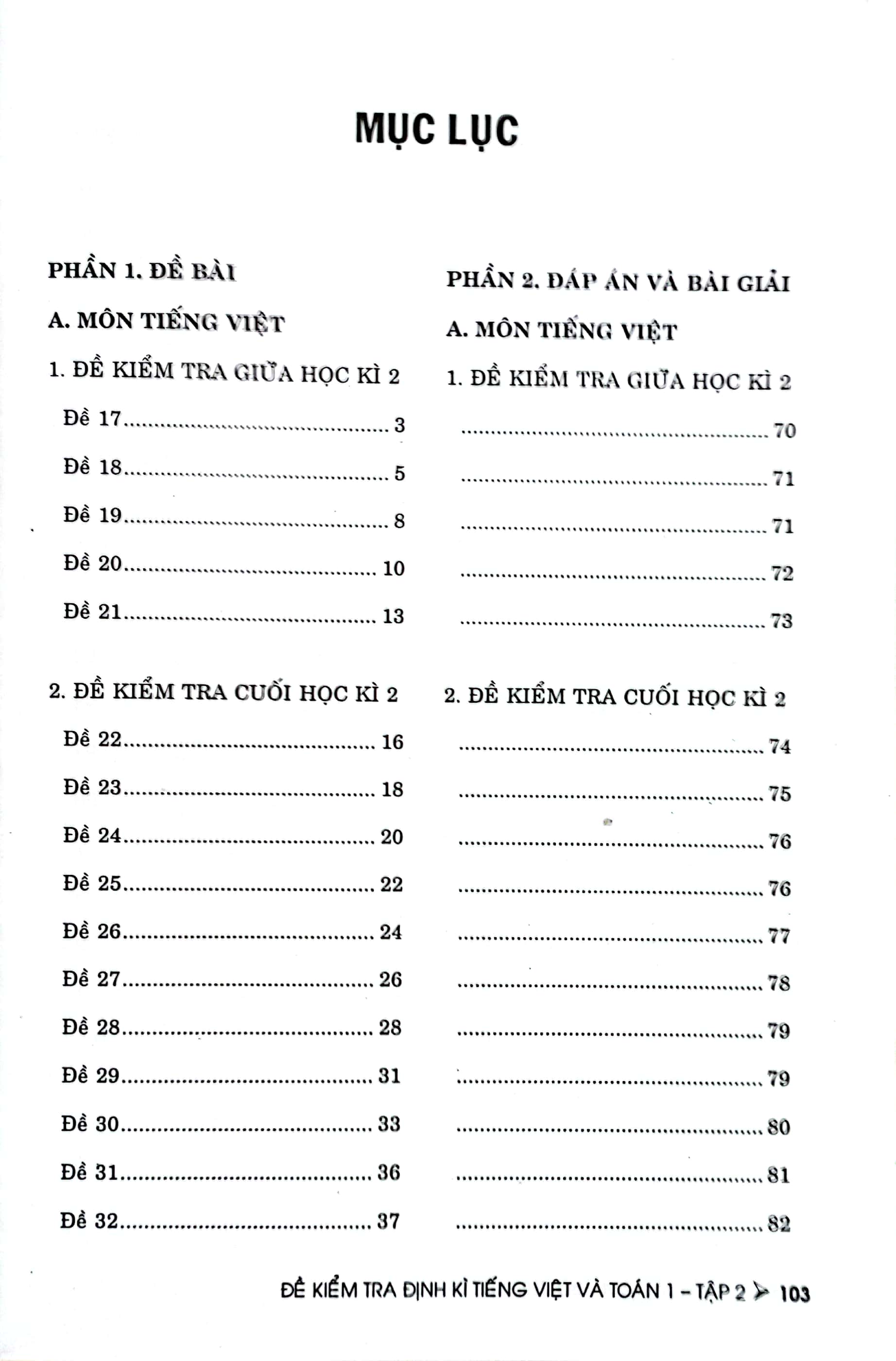 bộ đề kiểm tra định kì tiếng việt và toán 1 - tập 2 (theo chương trình giáo dục phổ thông mới) - Ảnh 3
