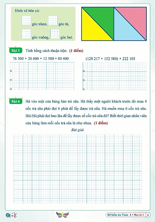 Bộ
						
										
										Đề Kiểm Tra Toán 4 - Học Kì 1 (Cánh Diều) - Ảnh 6