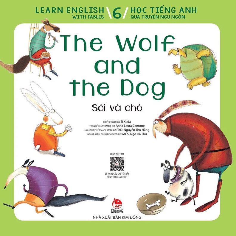 bộ learn english with fables 6 - học tiếng anh qua truyện ngụ ngôn - tập 6 - the wolf and the dog - sói và chó - Ảnh 2