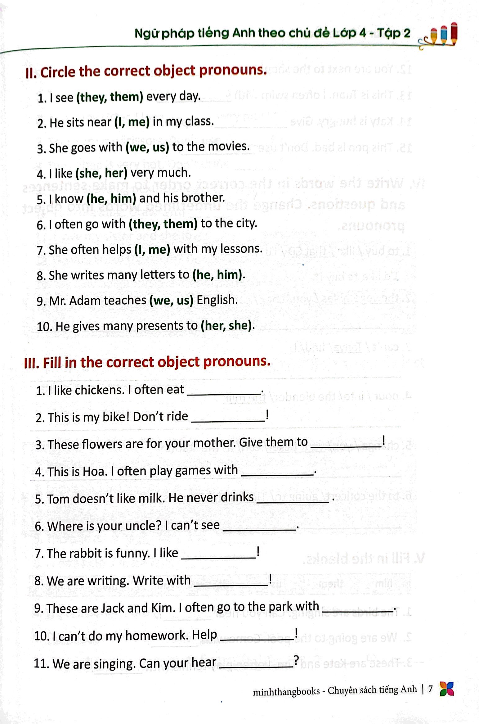 bộ primary grammar - ngữ pháp tiếng anh theo chủ đề lớp 4 - tập 2 (tái bản 2023) - Ảnh 6