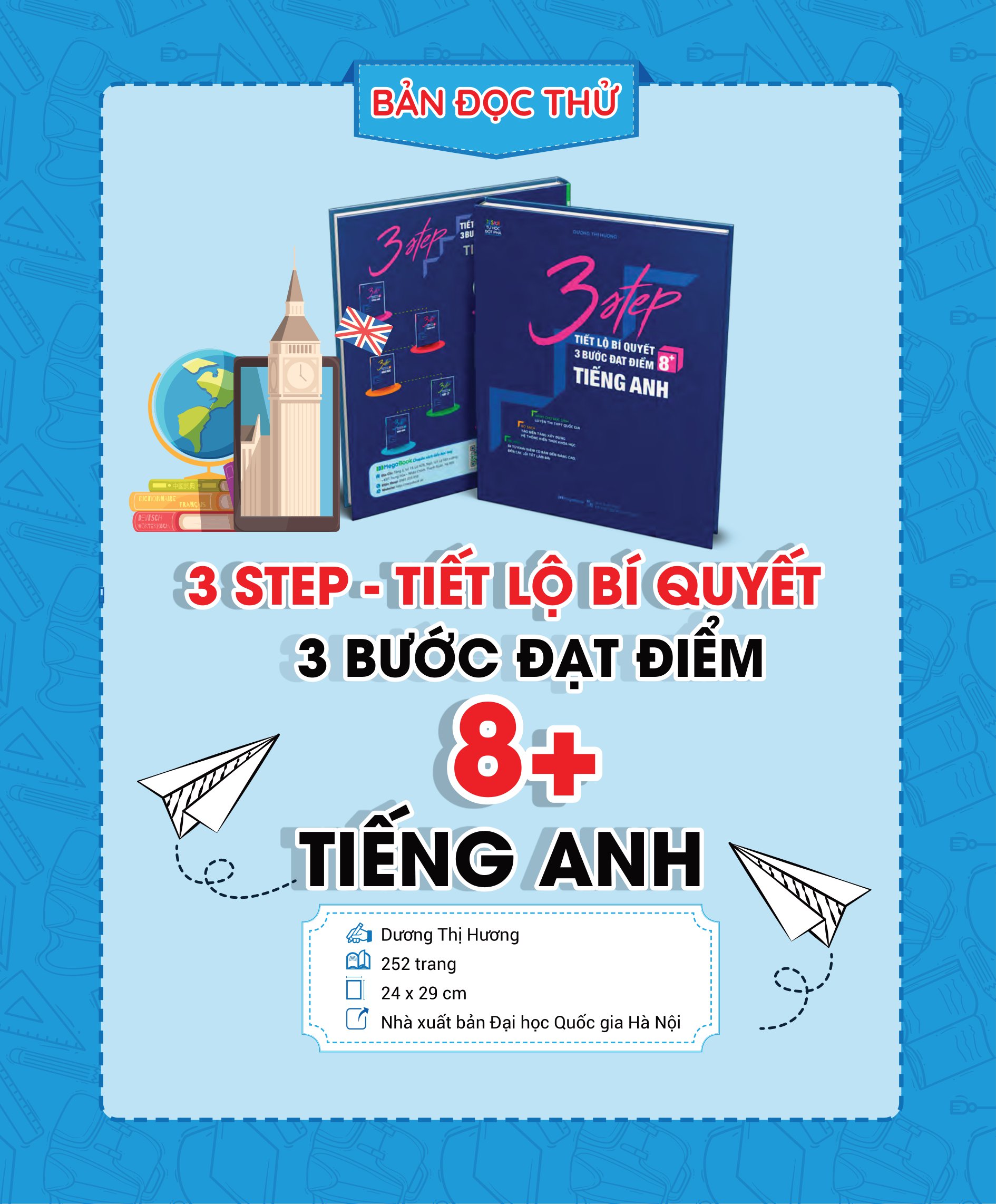 bộ sách 3 step khối d - tiết lộ bí quyết 3 bước đạt điểm 8+ toán - văn - anh - Ảnh 7