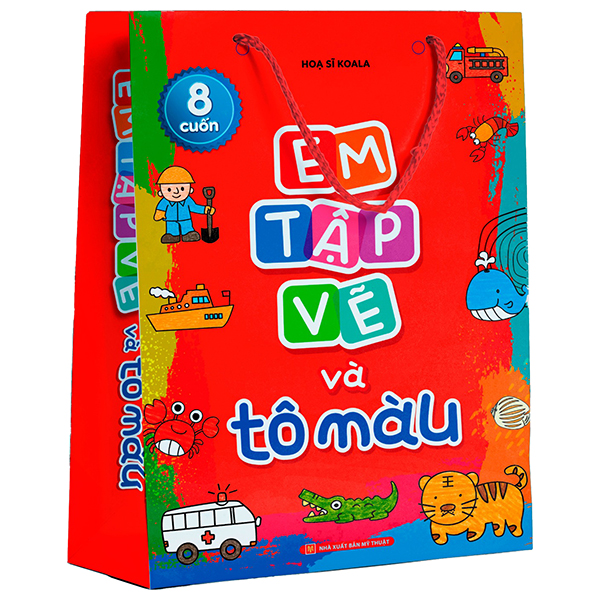 bộ sách em tập vẽ và tô màu (túi 8 cuốn)