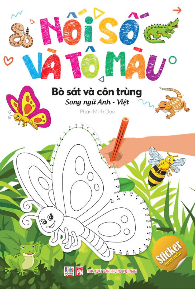 bộ sách nối số và tô màu - song ngữ anh-việt (bộ 4 cuốn) - Ảnh 5