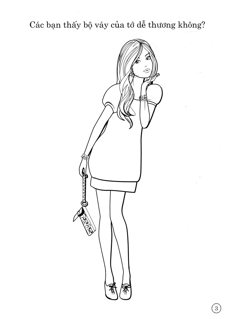 bộ sách tô màu có dán hình - barbie xinh đẹp (bộ 4 cuốn) - Ảnh 4