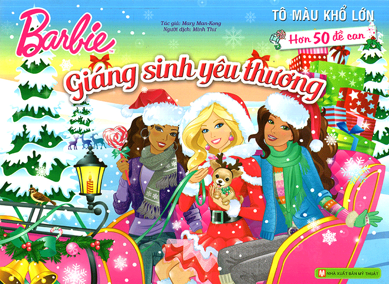 bộ sách tô màu khổ lớn berbie - 50 đề can bóc dán đề can (bộ 3 cuốn) - Ảnh 10