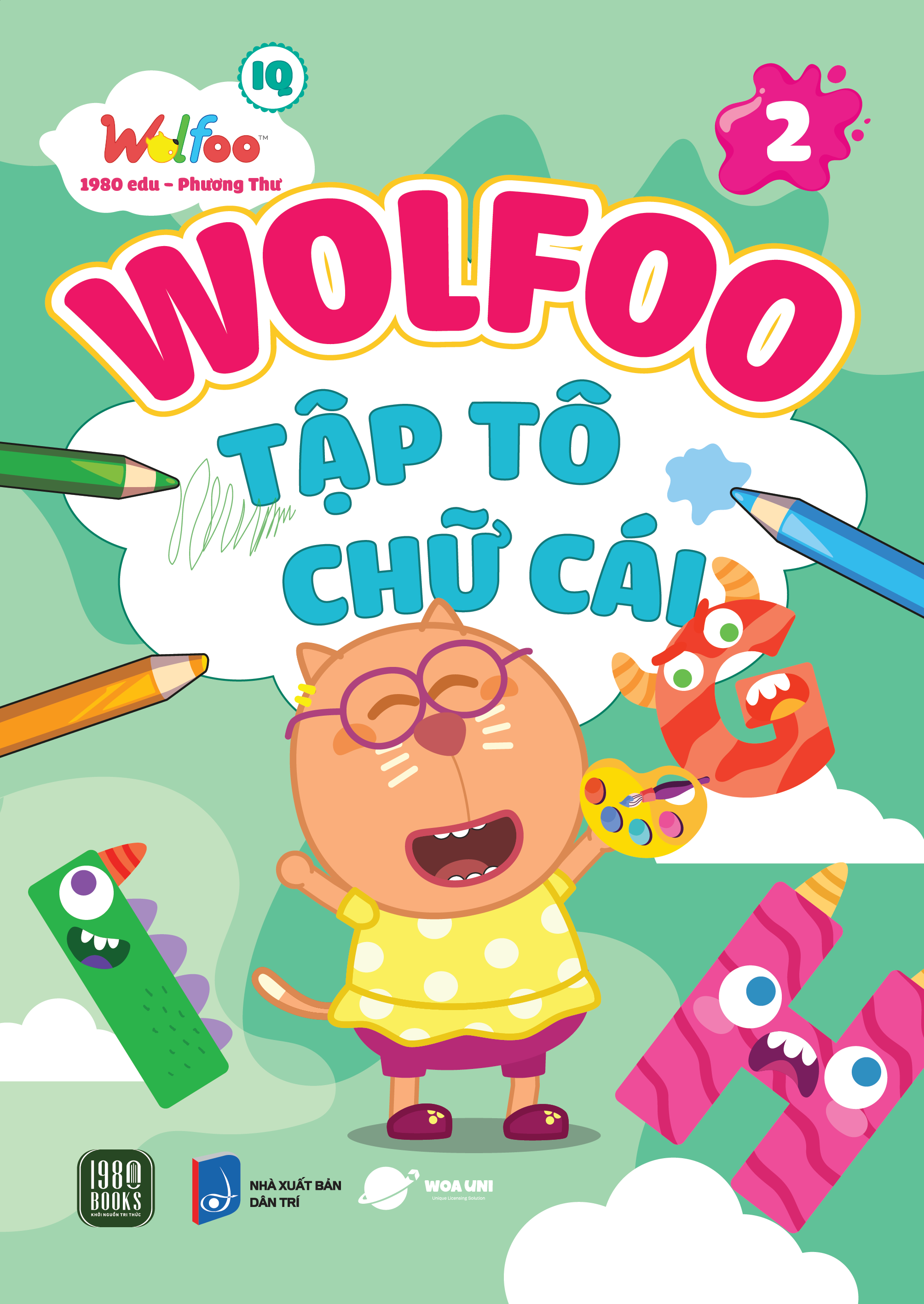 bộ sách wolfoo iq - wolfoo tập tô chữ cài và chữ số (bộ 6 cuốn) - Ảnh 3