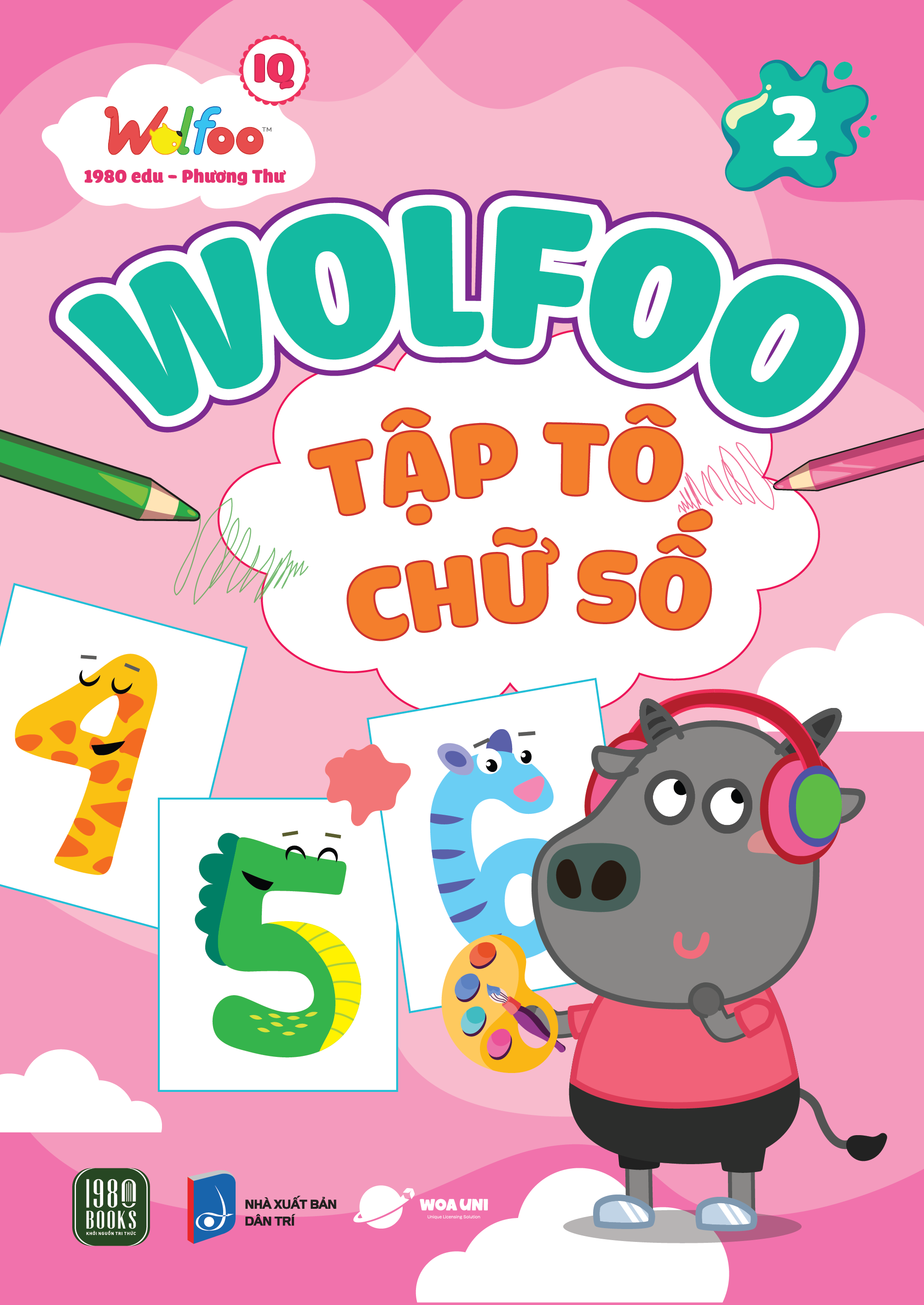 bộ sách wolfoo iq - wolfoo tập tô chữ cài và chữ số (bộ 6 cuốn) - Ảnh 7