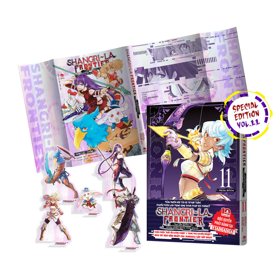 Bo
Shangri-La Frontier - Tho San Game Rac Khieu Chien Game Than Thanh - Tap 11 - Ban Dac Biet - Tang Kem Bia Ao Thiet Ke Moi + Bia Hologram + Set 5 Standee PVC - Doc Quyen Fahasa - Ảnh 2