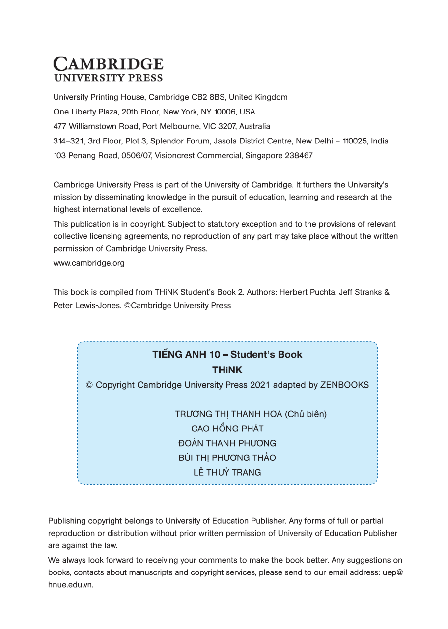 bộ tiếng anh 10 think - workbook - Ảnh 3