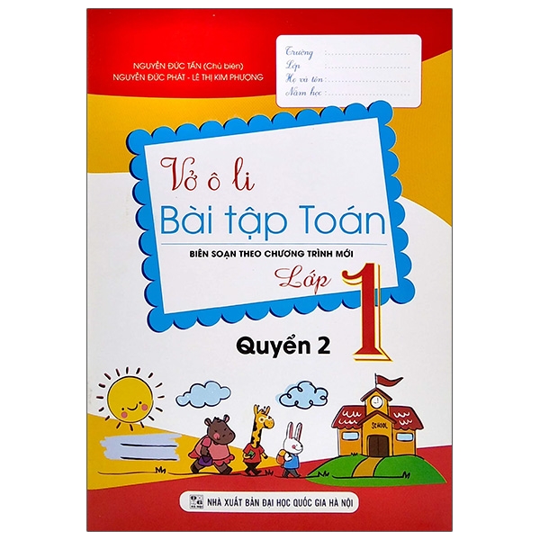 bộ vở ô li bài tập toán 1 - quyển 2 (2020)