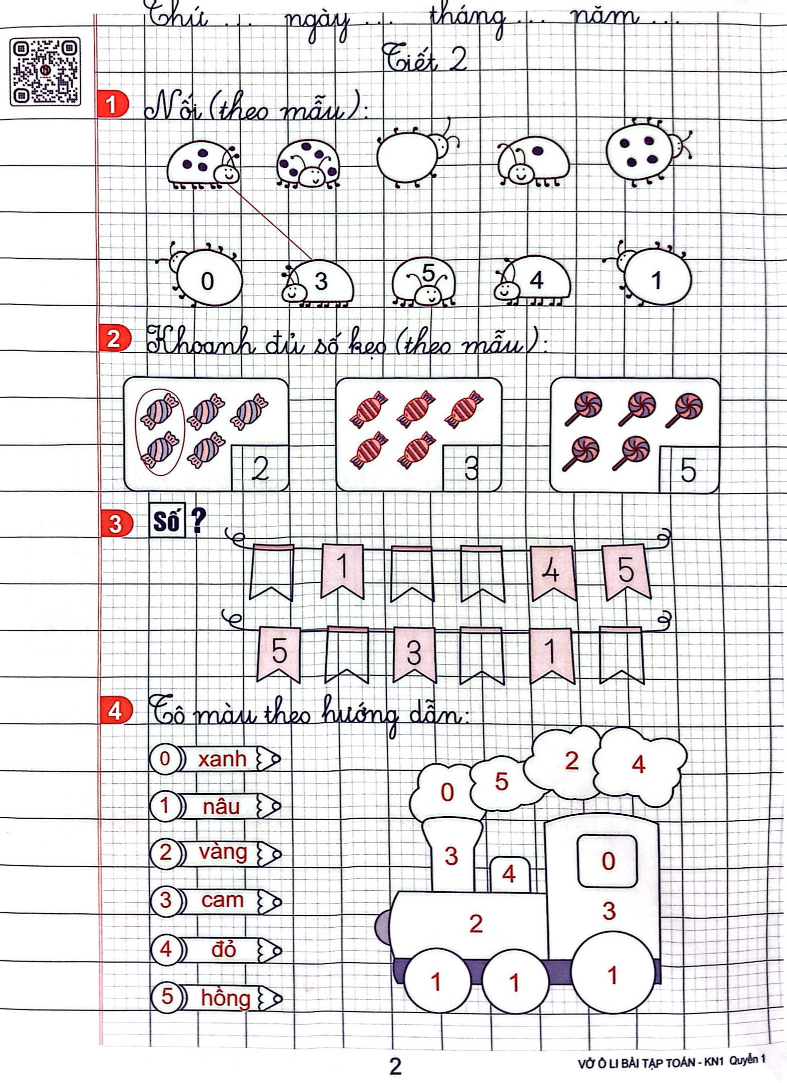 Bộ Vở Ô Li Bài Tập Toán 1 - Tập 1 (Kết Nối - 2022) - Ảnh 5
