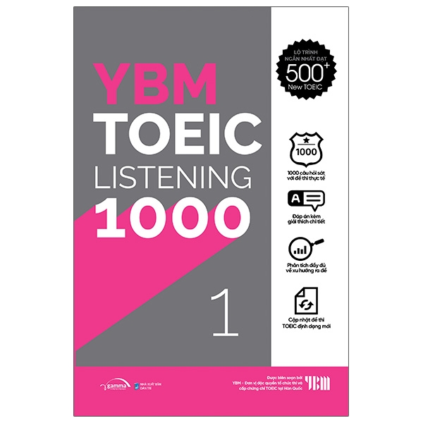 bộ ybm toeic listening 1000 - vol 1 (tái bản 2023)