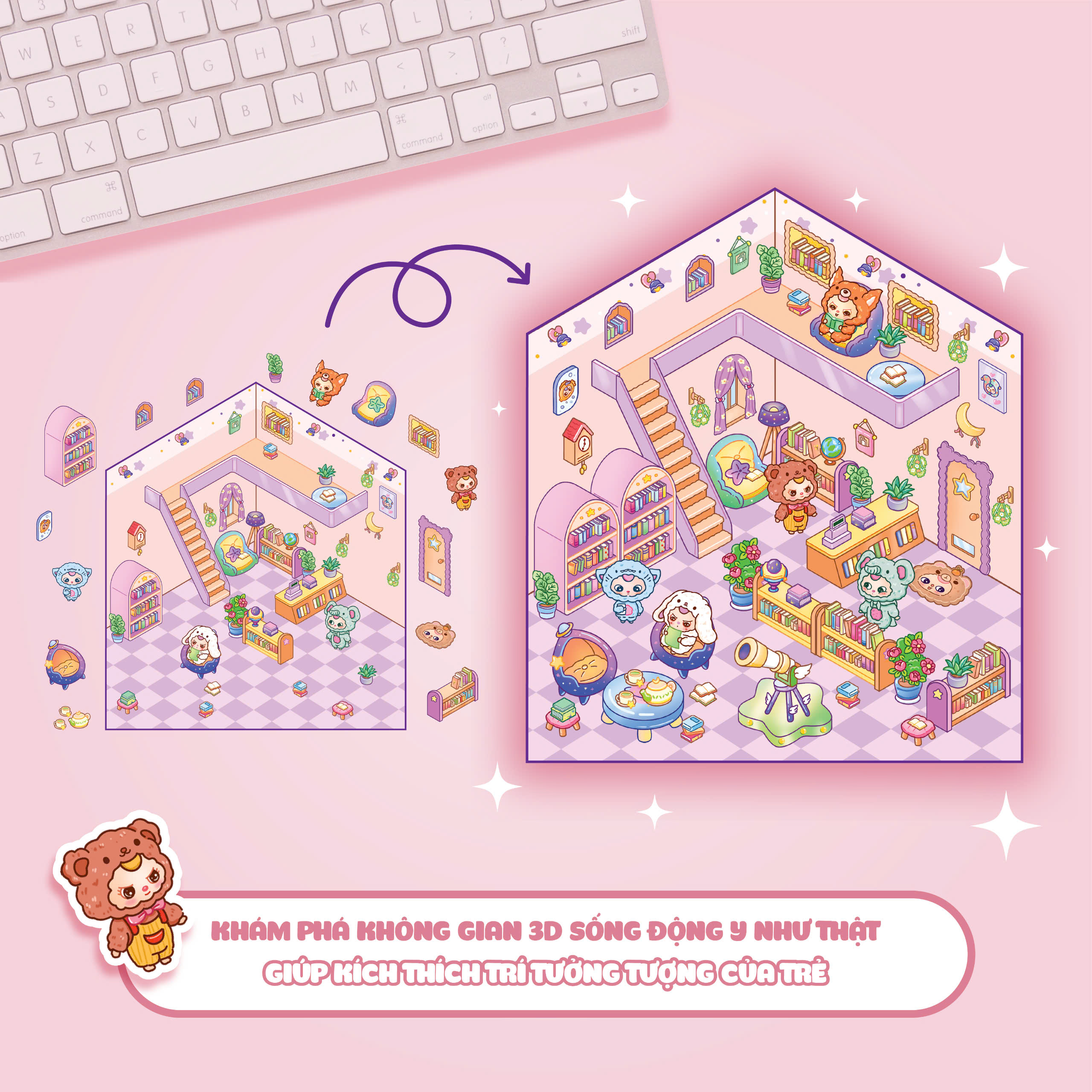 bóc dán 3d - tiệm sách baby three - Ảnh 5