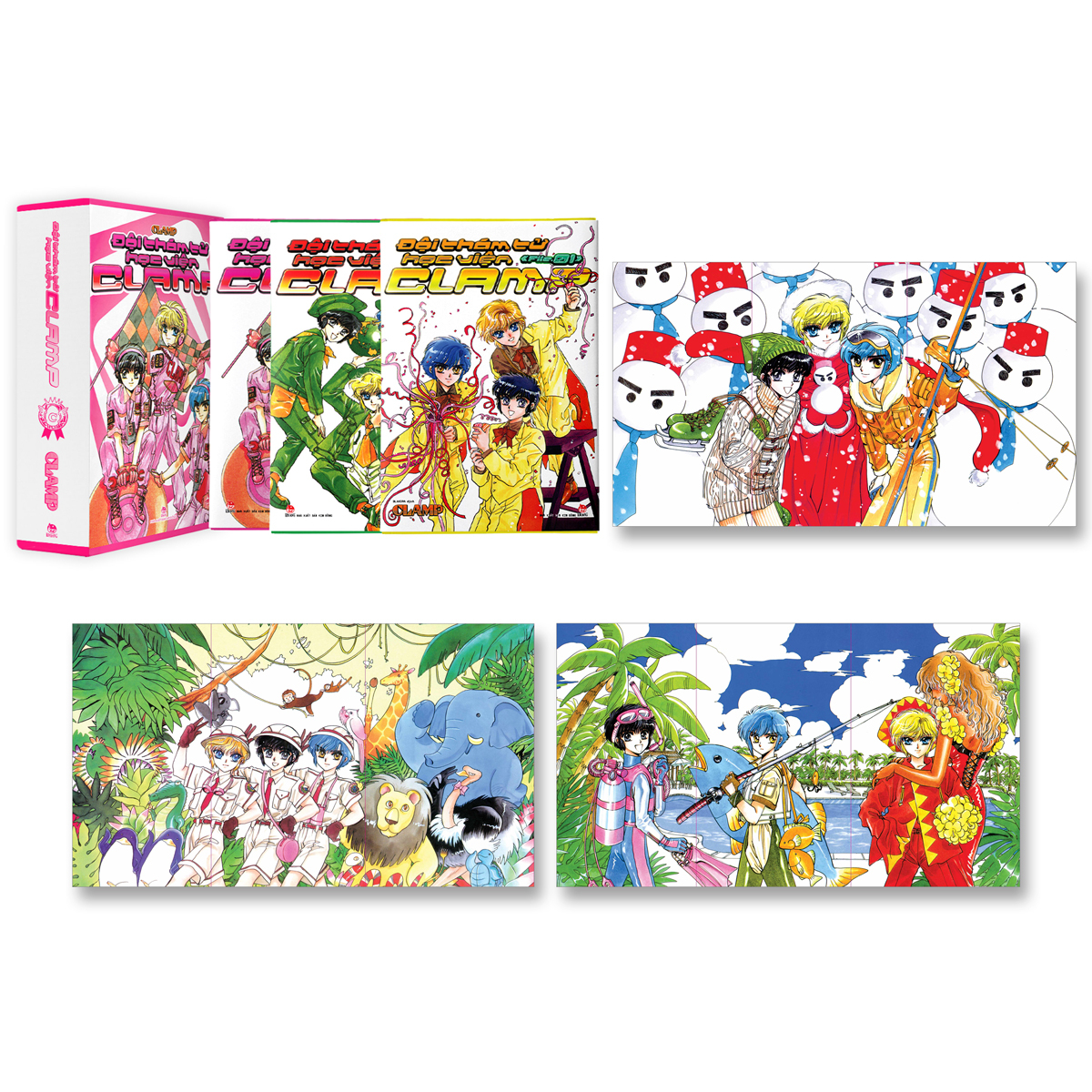 boxset đội thám tử học viện clamp (bộ 3 tập) - tặng kèm poster kẹp mỗi tập - Ảnh 2