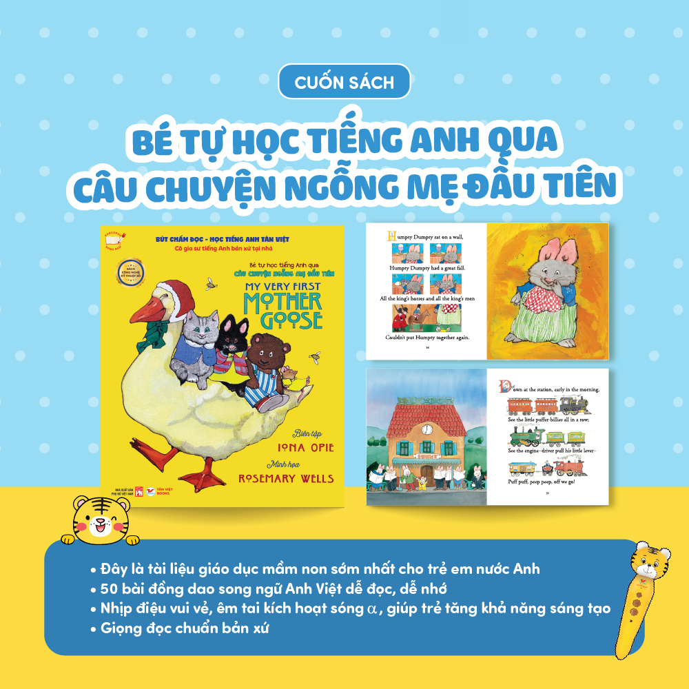 Bút Chấm Đọc-Học Tiếng Anh Tân Việt - Cô Gia Sư Tiếng Anh Bản Xứ Tại Nhà - Phiên Bản Ngỗng Mẹ (Dành Cho Trẻ Từ 0 Đến 6 Tuổi) - Tặng Kèm Thẻ Học Thông Minh Ngẫu Nhiên - Ảnh 11