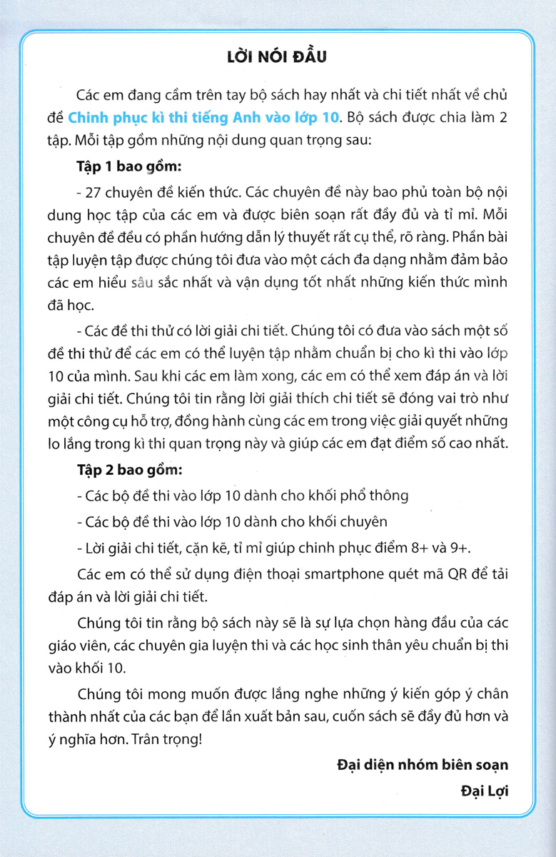 chinh phục kỳ thi tiếng anh vào lớp 10 - tập 1 - Ảnh 3