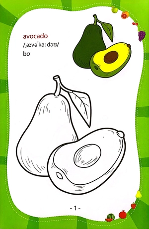 coloring book - tập tô màu - trái cây - Ảnh 5