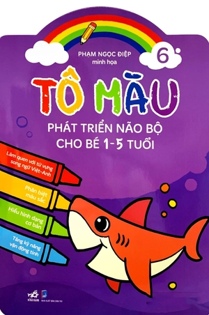 combo bộ tô màu phát triển trí não cho bé 1-5 tuổi (6 cuốn) + bút sáp màu - Ảnh 4