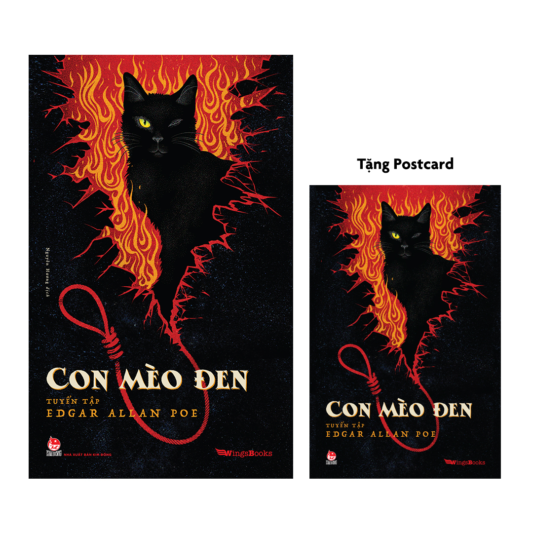 con mèo đen - tuyển tập edgar allan poe - tặng postcard - Ảnh 2