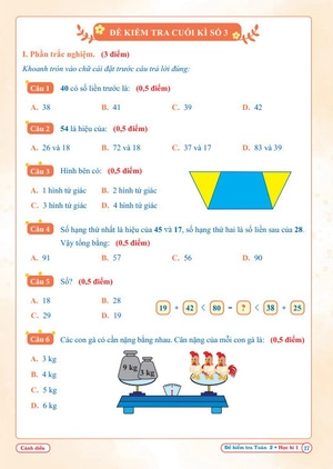 đề kiểm tra toán 2 - học kì 1 (cánh diều) - Ảnh 6