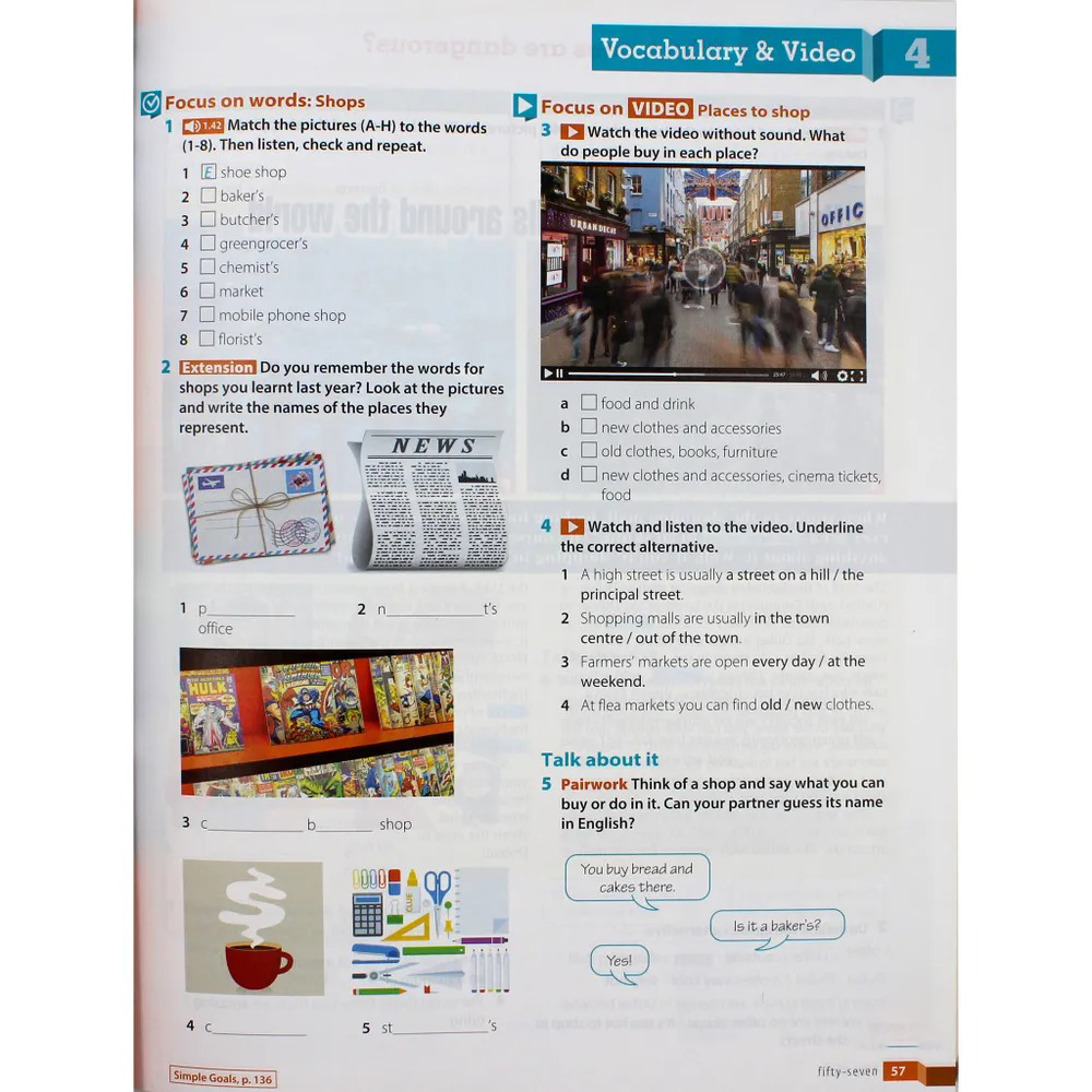 English Goals 2 - Level A1 - Student’s Book - Ảnh 6
