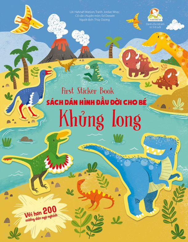 first sticker book - sách dán hình đầu đời cho bé - khủng long - Ảnh 2