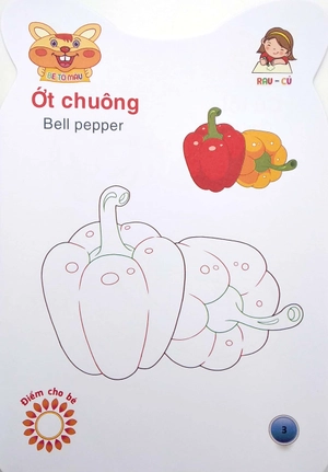 gấu con khéo tay - bé tô màu: rau củ - Ảnh 5