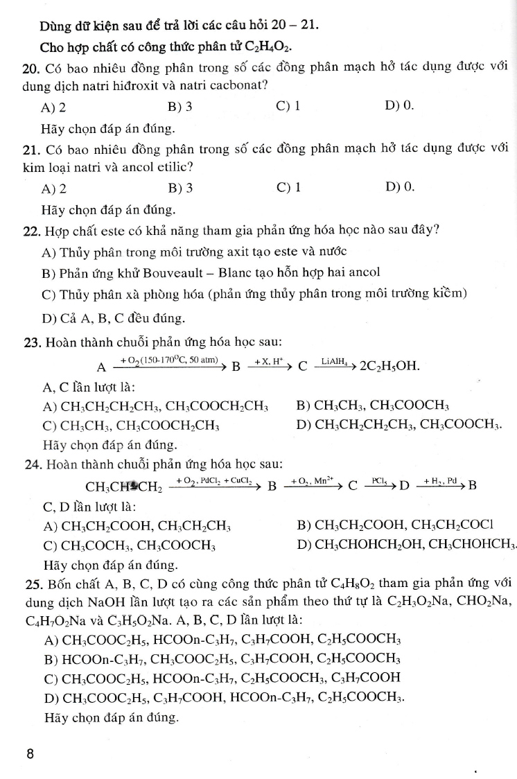 giải chi tiết câu hỏi trắc nghiệm khách quan hóa học 12 - Ảnh 6