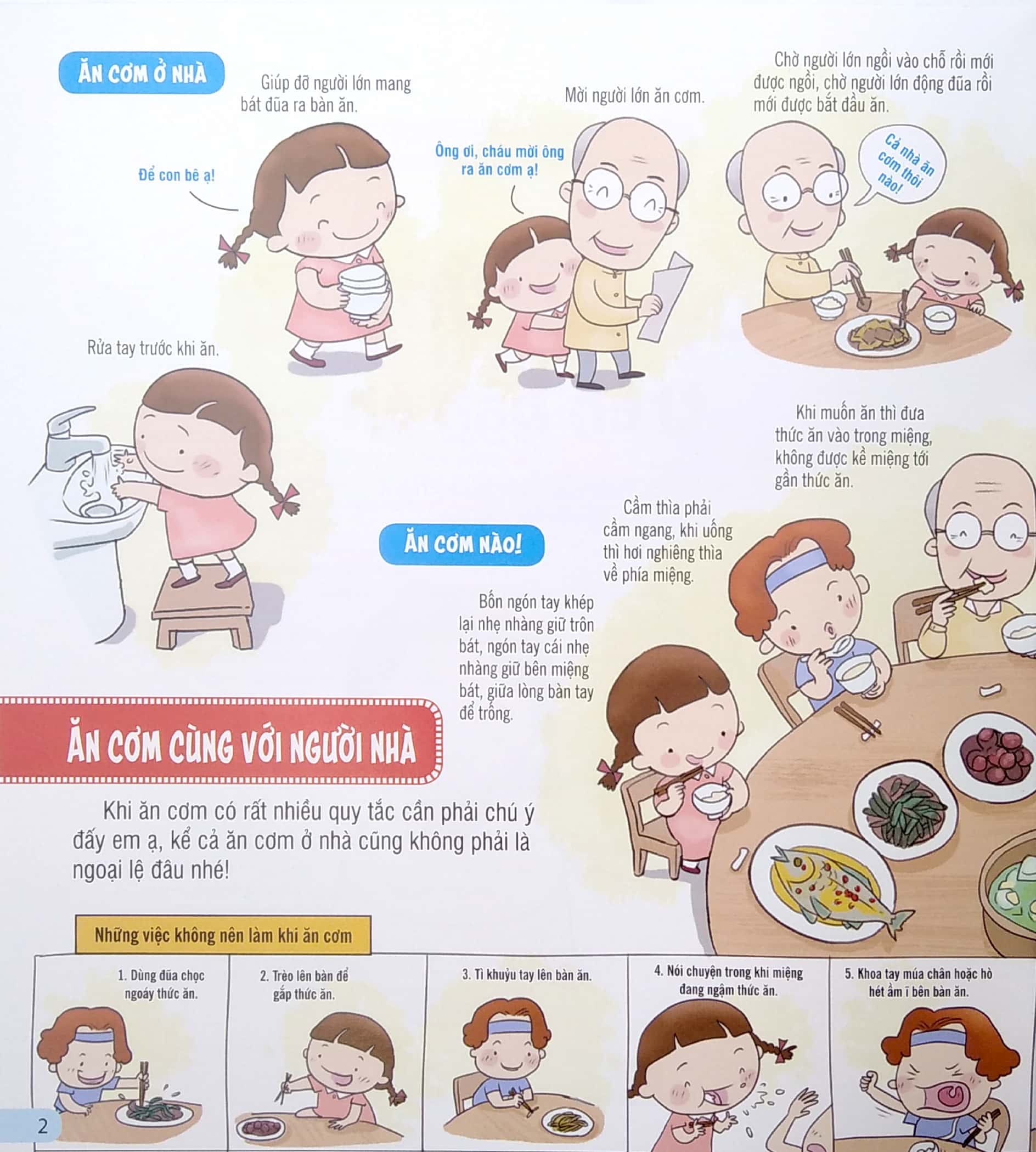 kỹ năng sống đầu đời cho bé - quy tắc ứng xử trên bàn ăn - Ảnh 3