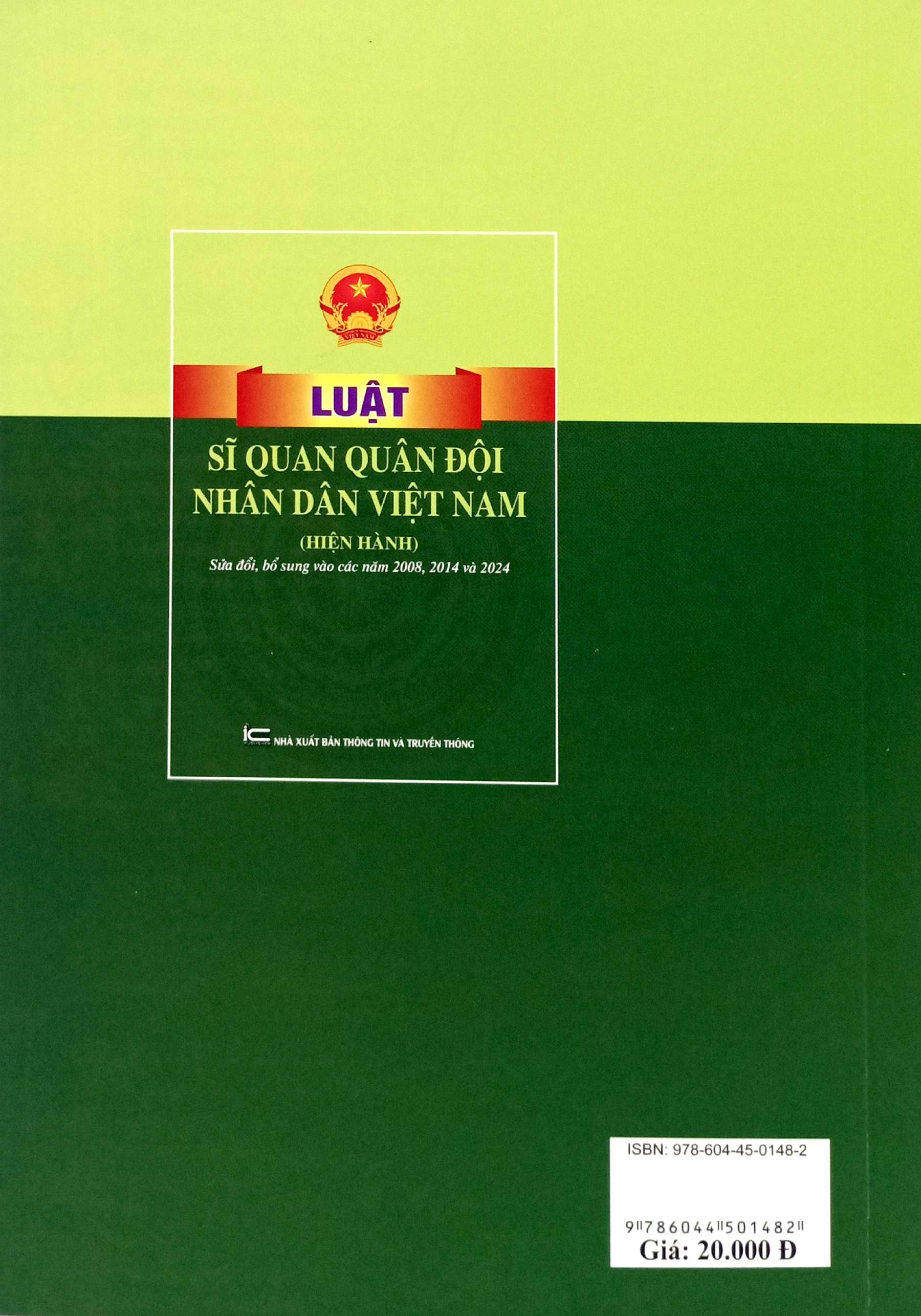 Luật Sĩ Quan Quân Đội Nhân Dân Việt Nam (Hiện Hành) Sửa Đổi, Bổ Sung Vào Các Năm 2008, 2014 Và 2024 - Ảnh 6
