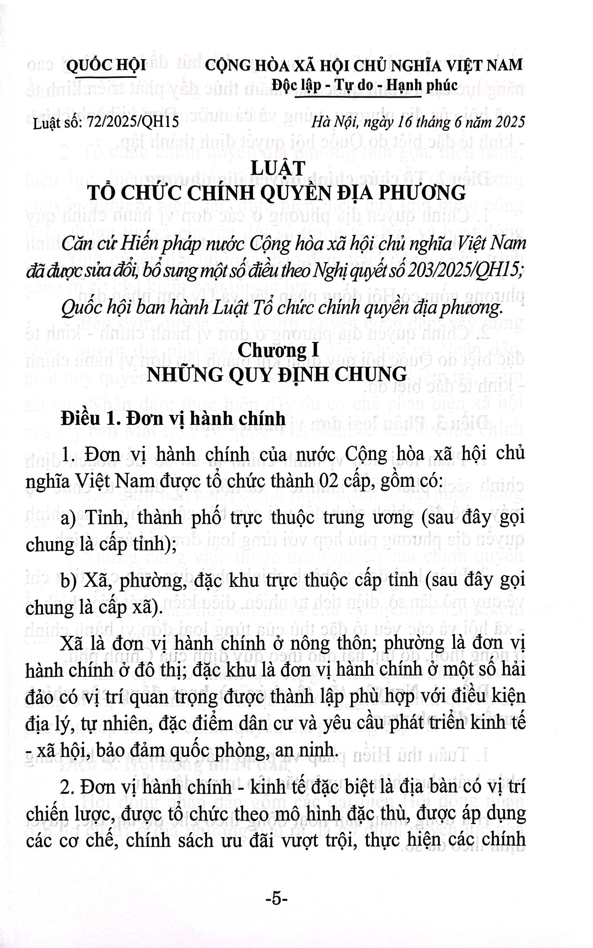 Luật Tổ Chức Chính Quyền Địa Phương Năm 2025 - Ảnh 5