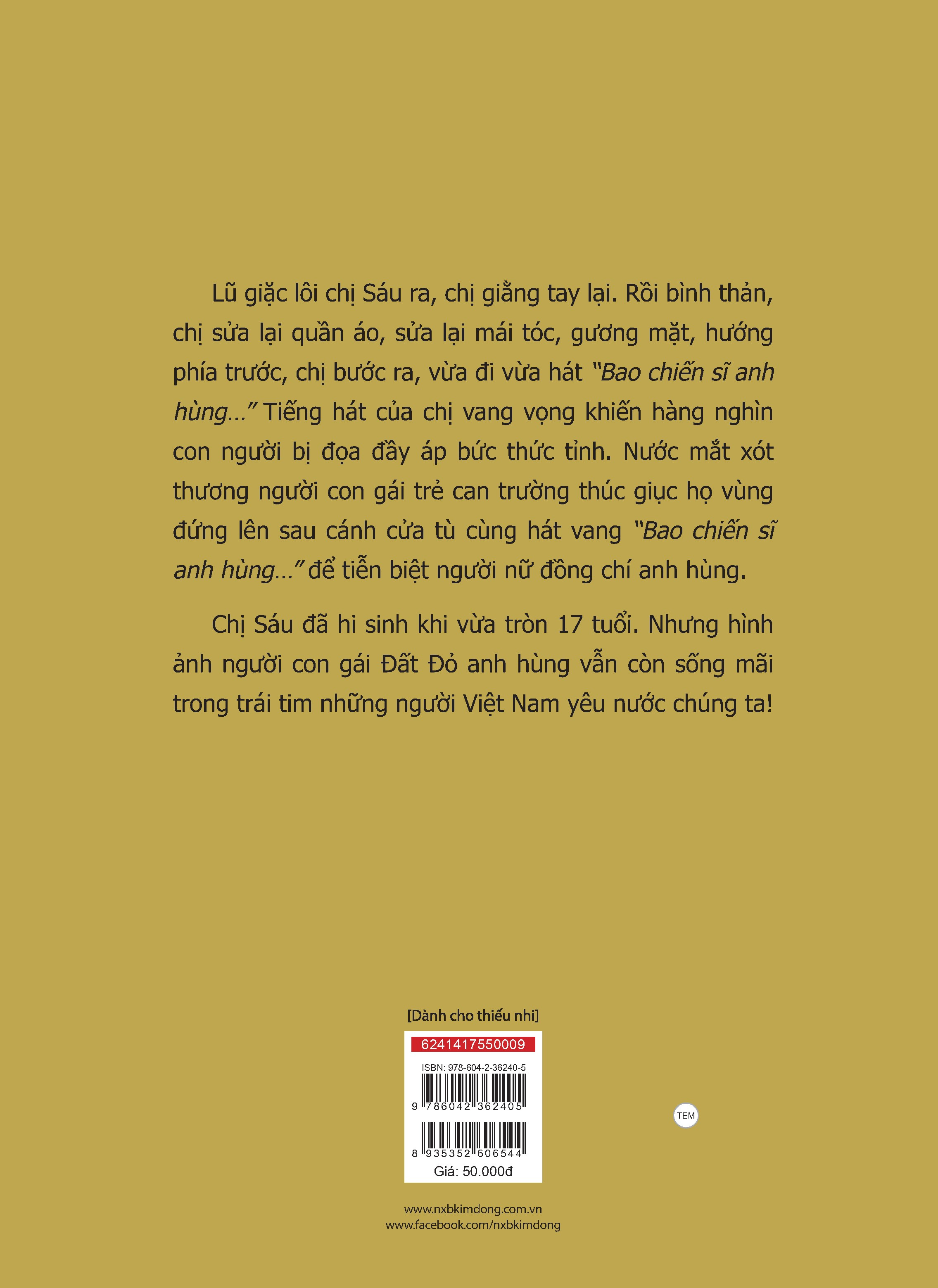 những anh hùng trẻ tuổi - võ thị sáu (tái bản 2024) - Ảnh 3