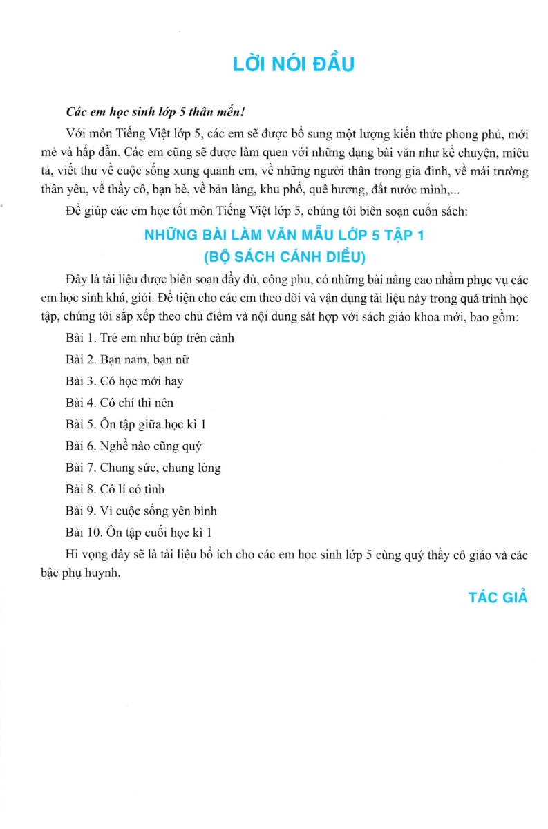 những bài làm văn mẫu 5 - tập 2 (cánh diều) - Ảnh 3