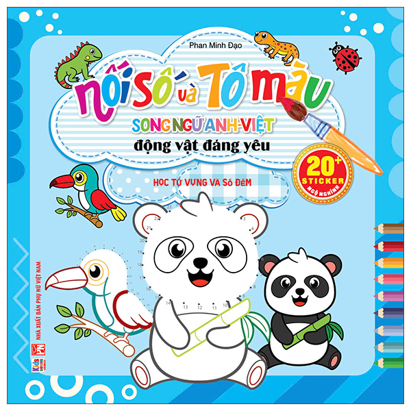 Nối Số Và Tô Màu - Động Vật Đáng Yêu - Học Từ Vựng Số Đếm