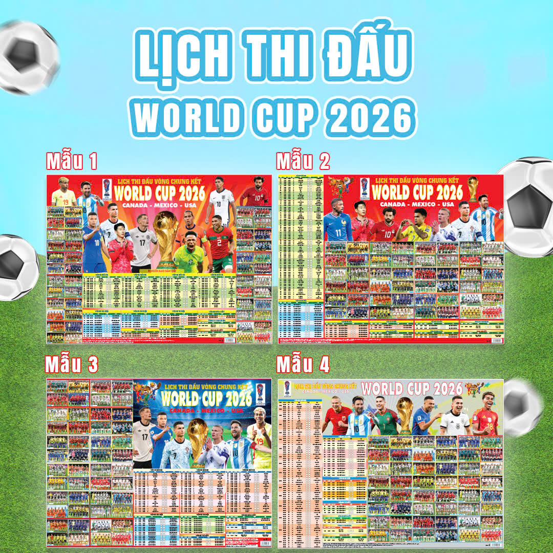 Poster Lịch Thi Đấu Vòng Chung Kết World Cup 2026 - Kèm Ống - 65 x 86 cm - Mẫu 2 - Ảnh 3