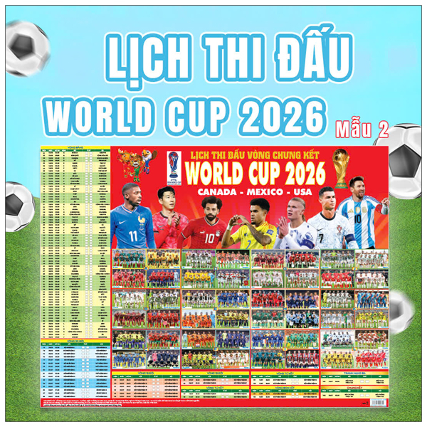 Poster Lịch Thi Đấu Vòng Chung Kết World Cup 2026 - Kèm Ống - 65 x 86 cm - Mẫu 4 - Ảnh 5