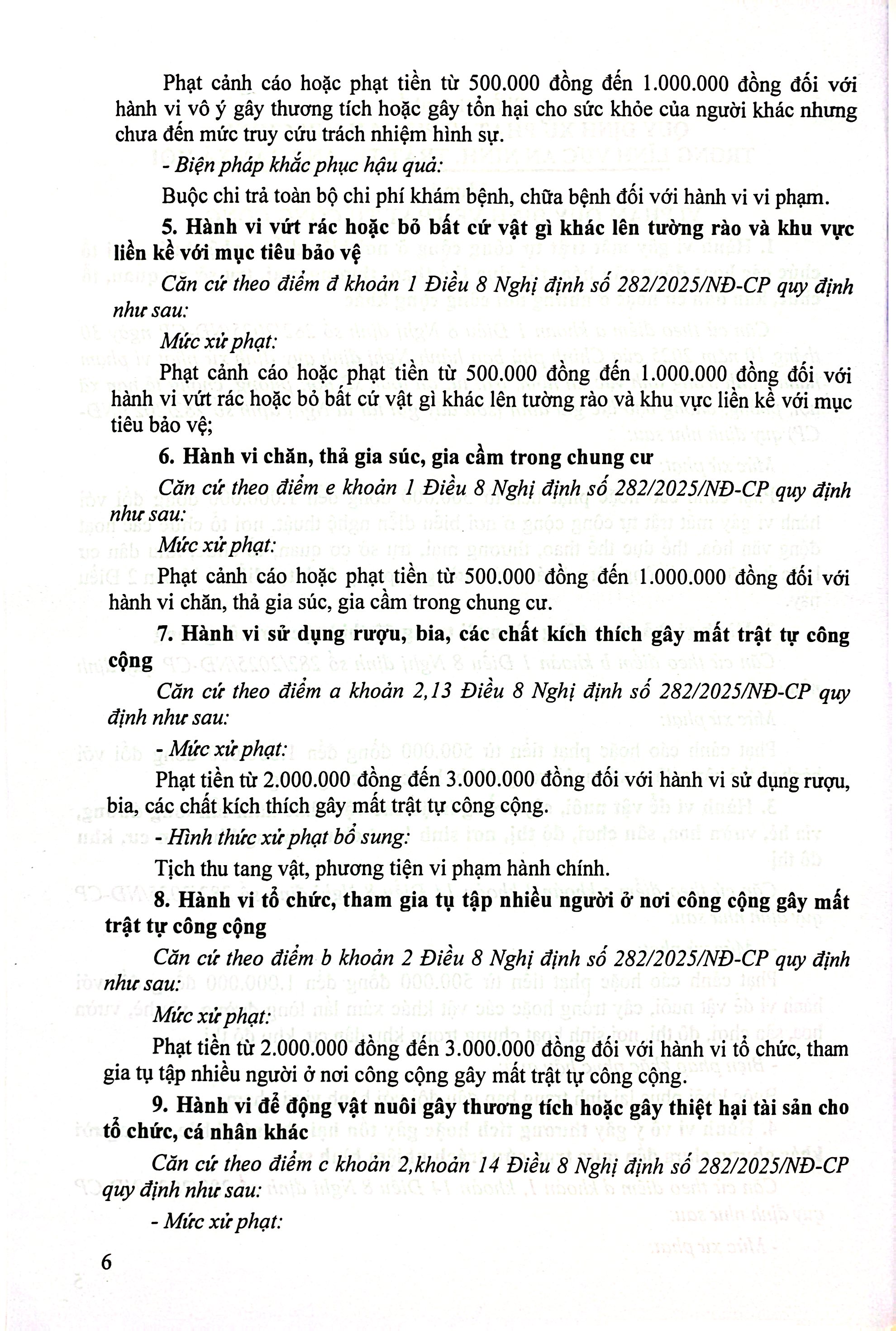 Quy Định Xử Phạt Vi Phạm Hành Chính Trong Lĩnh Vực An Ninh Trật Tự, An Toàn Xã Hội, Phòng, Chống Tệ Nạn Xã Hội, Phòng Chống Bạo Lực Gia Đình - Ảnh 6