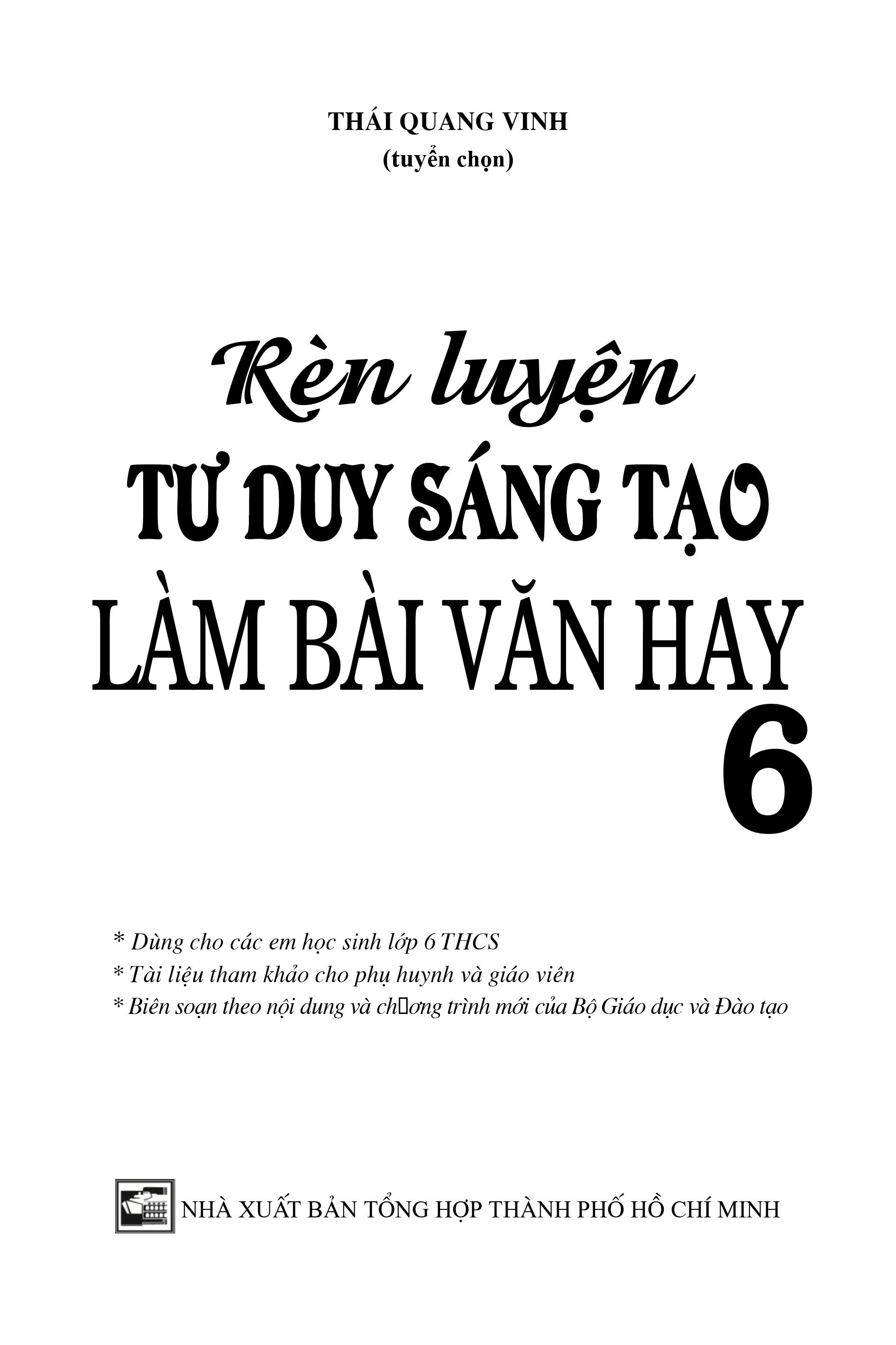 rèn luyện tư duy sáng tạo làm bài văn hay 6 (theo chương trình sách giáo khoa mới) - Ảnh 3