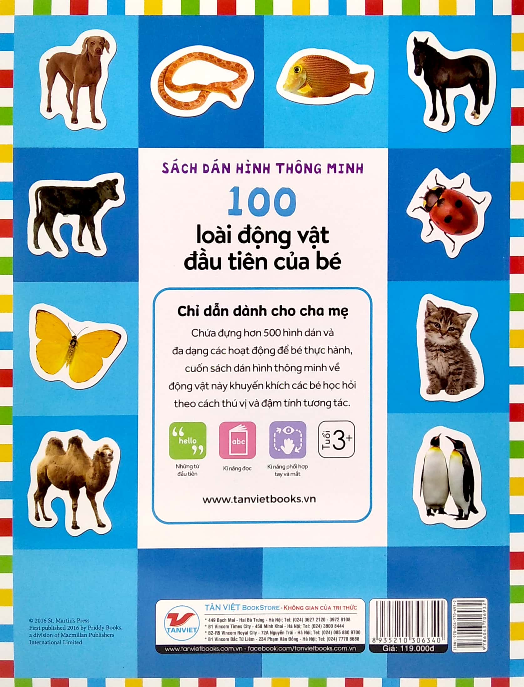 sách dán hình thông minh - 100 loài động vật đầu tiên của bé - Ảnh 6