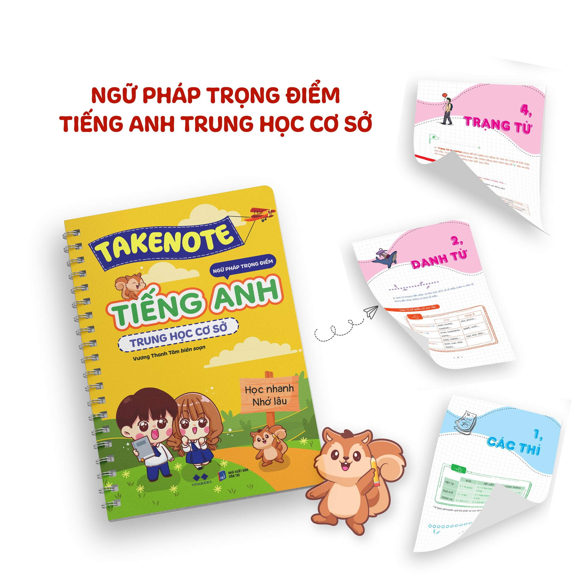takenote - ngữ pháp trọng điểm tiếng anh trung học cơ sở - tặng kèm bút highlighter màu ngẫu nhiên - Ảnh 3