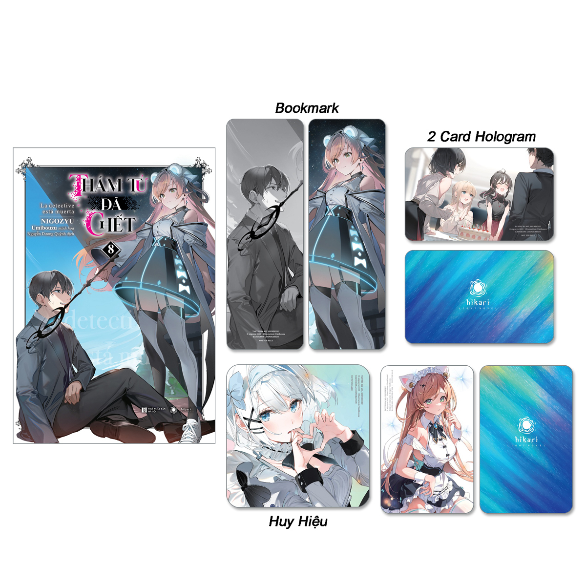 thám tử đã chết - tập 8 - bản đặc biệt - tặng kèm 1 bookmark + 1 bìa 2 mặt + 2 card nhân vật hologram + 1 huy hiệu vuông - Ảnh 2