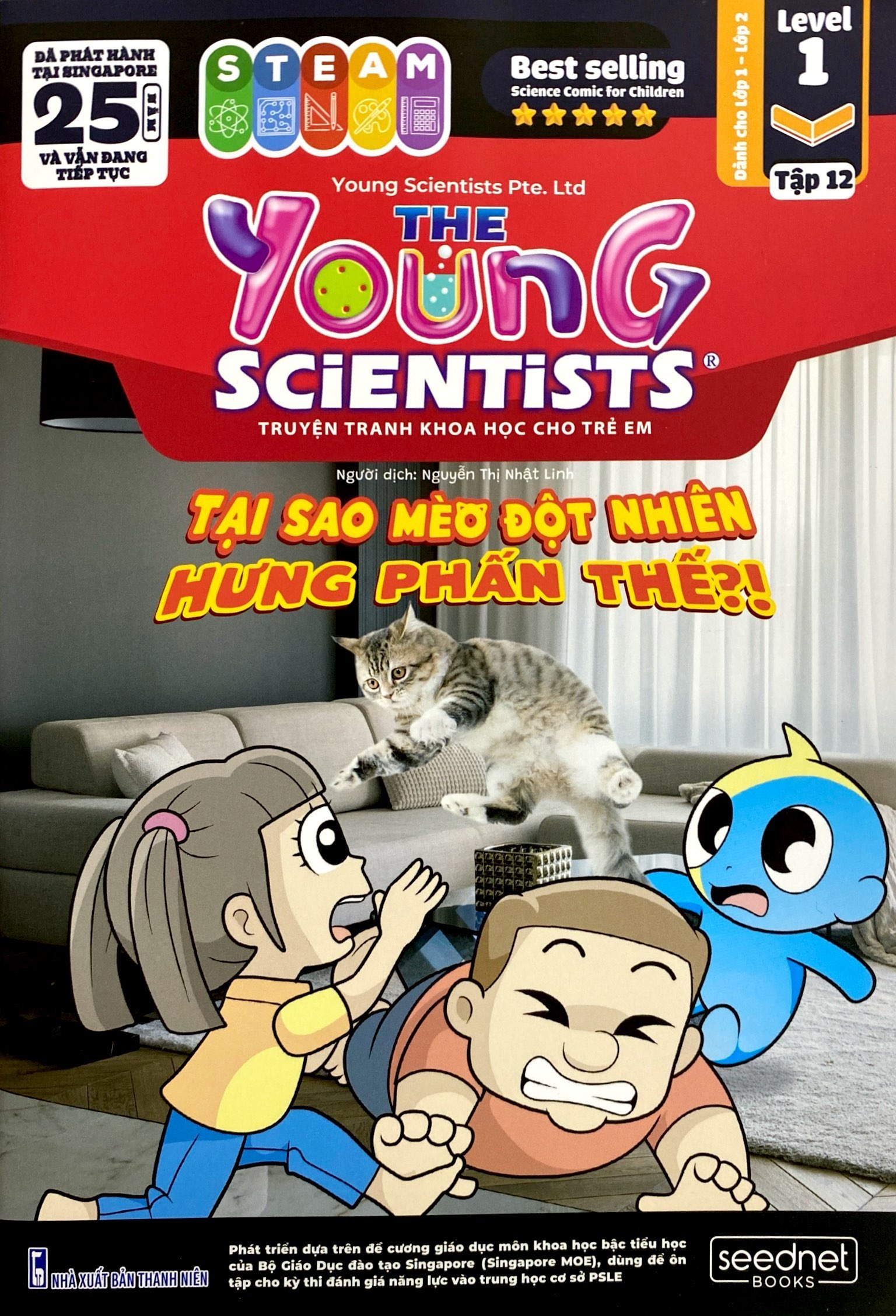 the young scientists - truyện tranh khoa học cho trẻ em - level 1 - tập 12 - tại sao mèo đột nhiên hưng phấn thế?! - Ảnh 2
