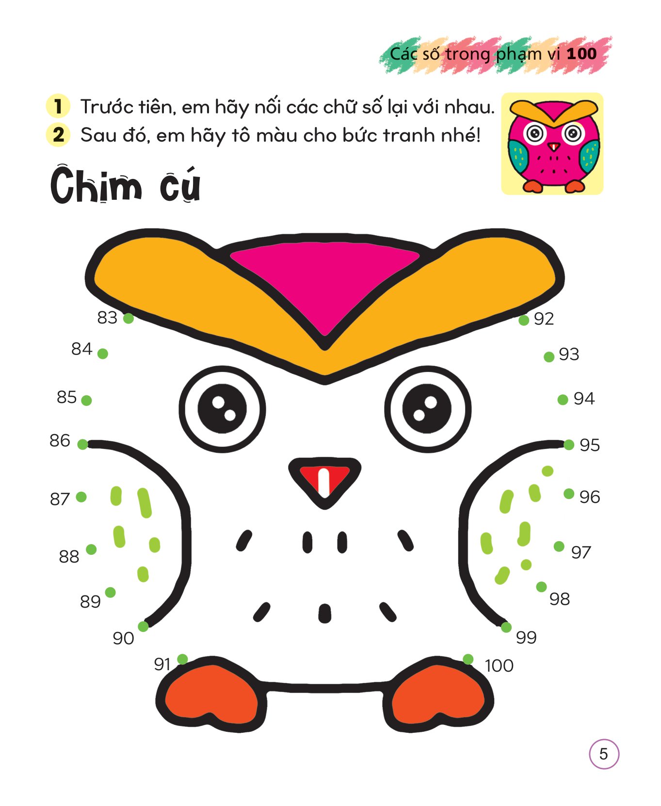 tô màu sáng tạo giúp bé làm quen với chữ cái và con số - các số trong phạm vi 100 - Ảnh 6
